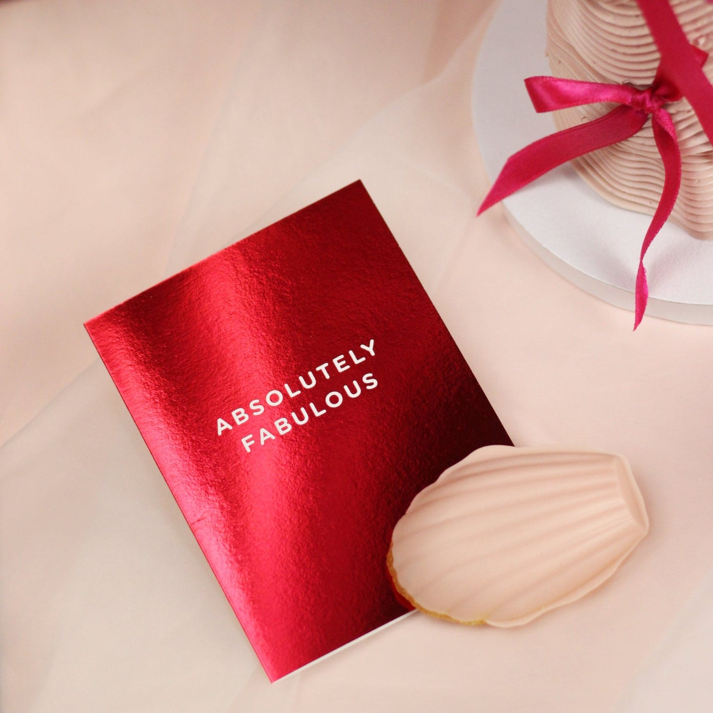 Absolutely fabulous greeting CARD - red shimmer card, festive and oh so fabulous