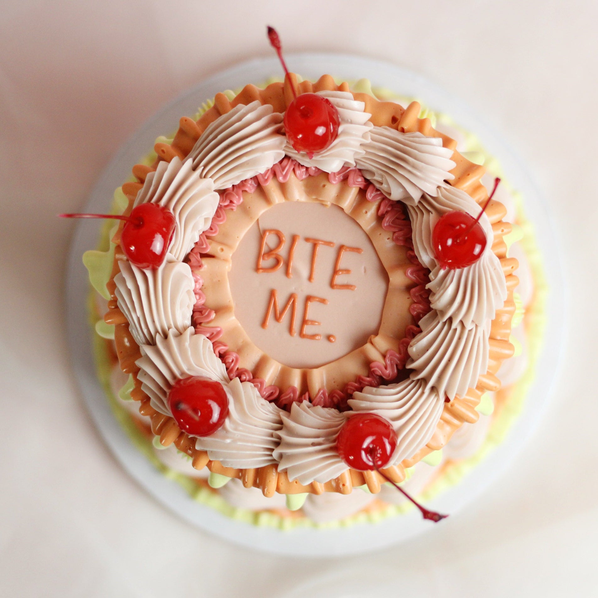 Vintage frills with pastel & pop of color. Extra red cherries for extra STYLE