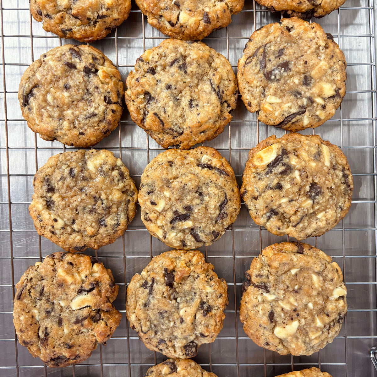Oat Cookies with 3 different Chocolates and Walnuts