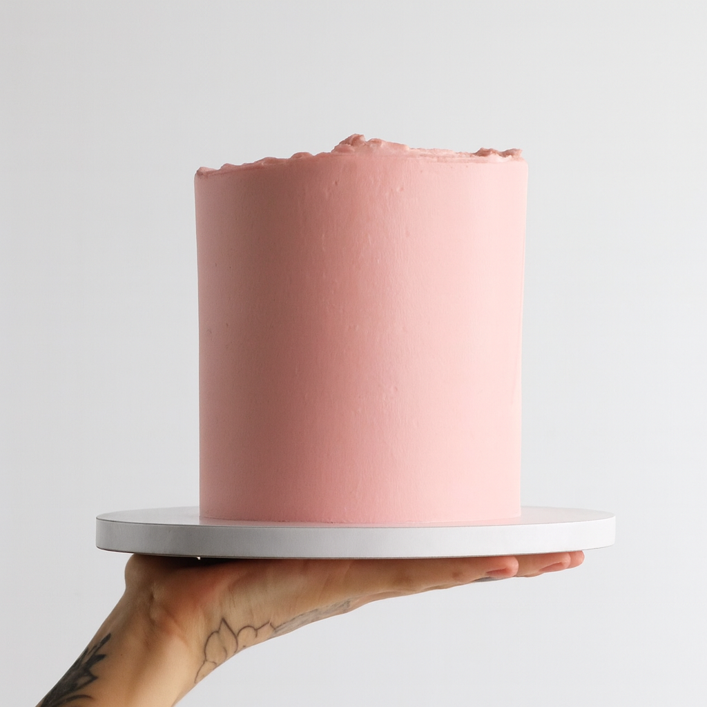 Soft Pastel Peach Essential Cake with silky smooth buttercream and elegant design, perfect for any celebration.