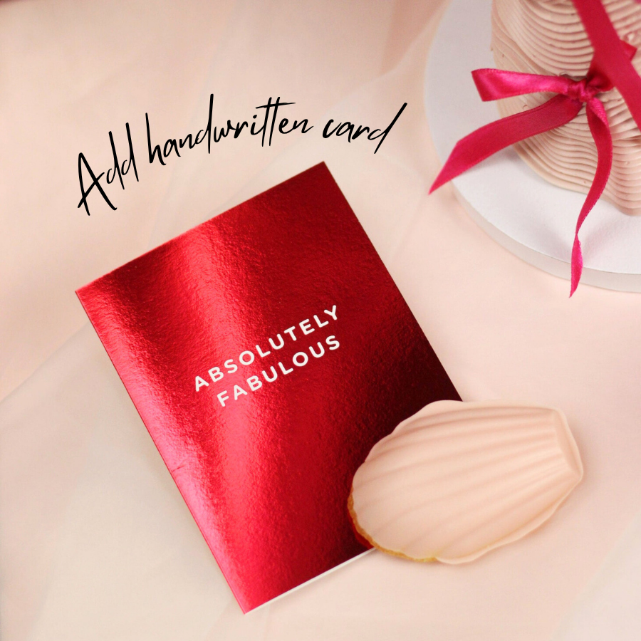 Complete your perfect cake gift with a beautiful, custom handwritten card. Whether you are celebrating a birthday, an anniversary, or sending a sweet surprise "just because," a personalized message makes all the difference.