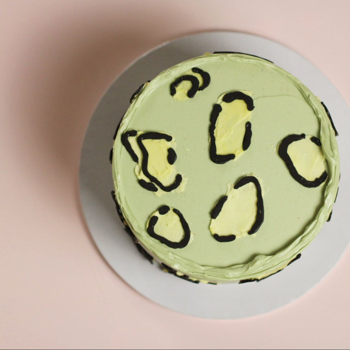 Hand painted customized LEO pattern cake - pastel tones, keep it wild birthday