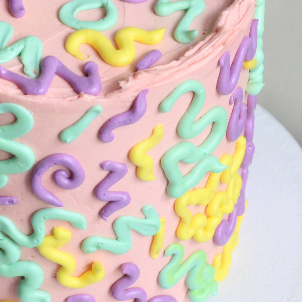 Curly Fries Cake - Berlin style piping in funky colors!