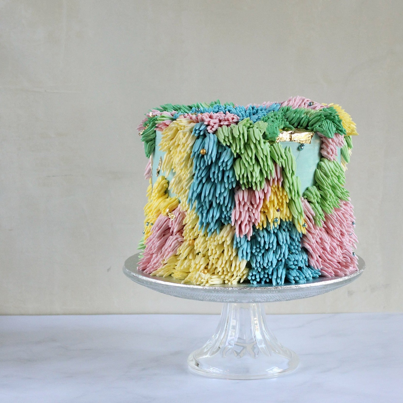 The colorful Shag Cake is designed to bring fun to any gathering.