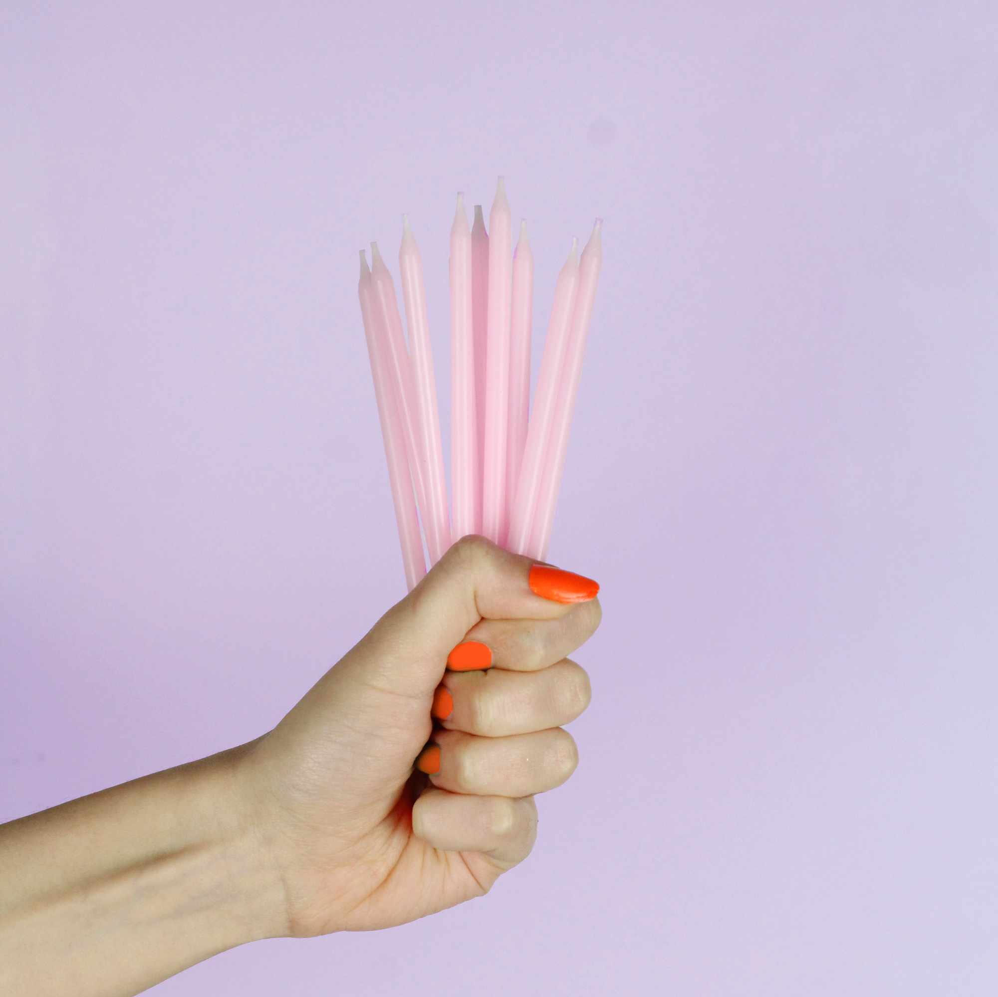 12 cm pink/ rose birthday candles