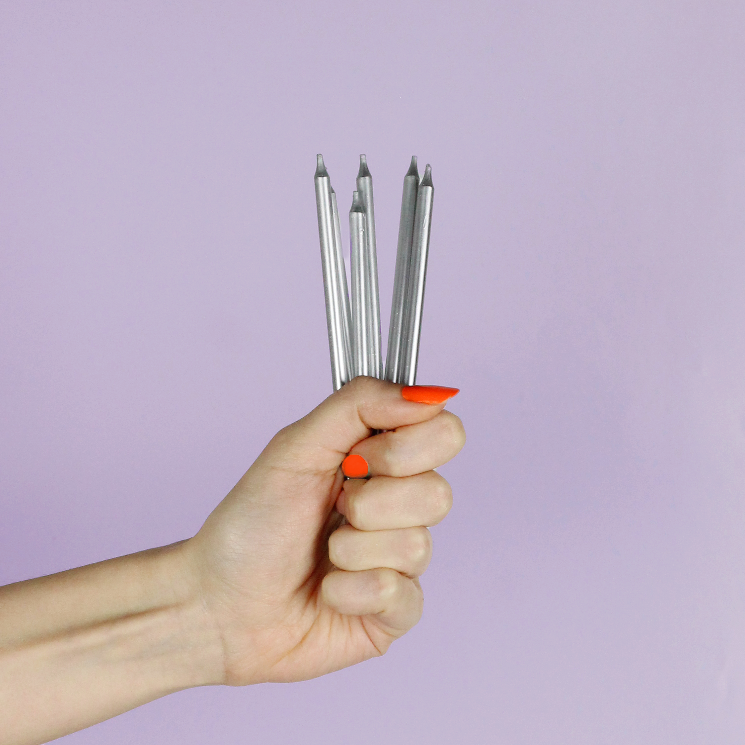 Silver Candles, 10 Pack.